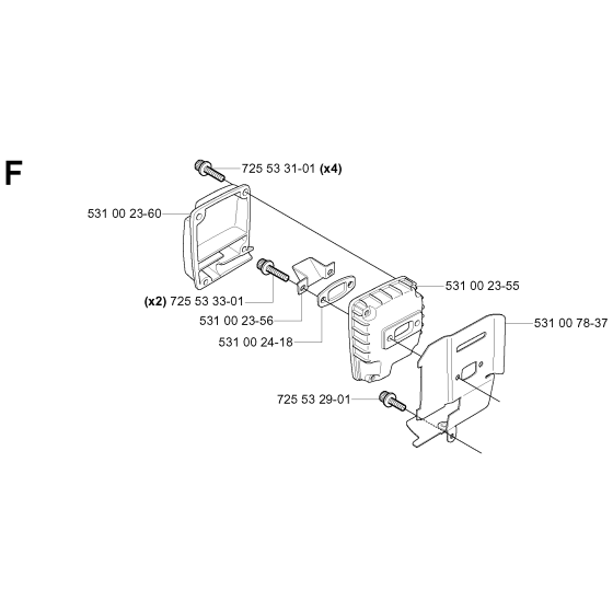 Muffler for Husqvarna 132R Brushcutters