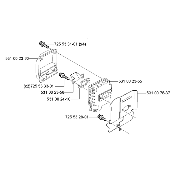 Muffler for Husqvarna 132RJ Brushcutters