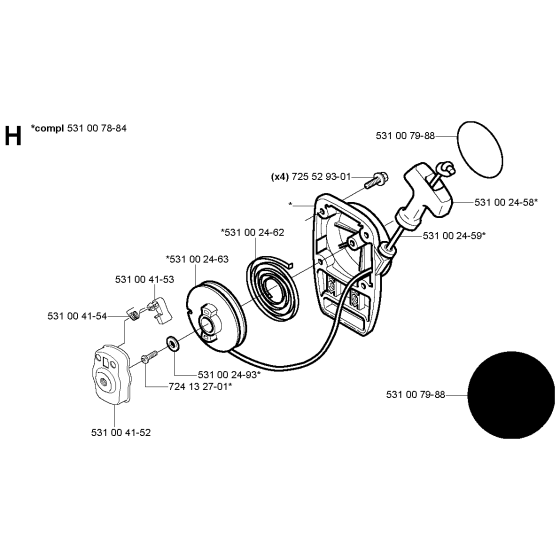 Starter for Husqvarna 132RJ Brushcutters