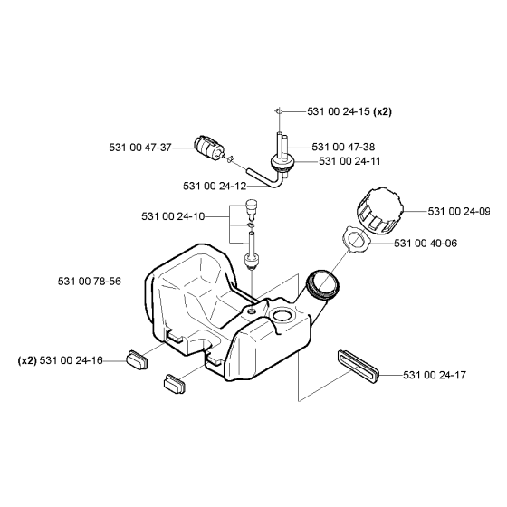 Fuel Tank for Husqvarna 132RJ Brushcutters