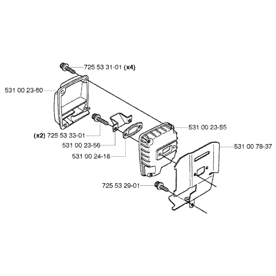 Muffler for Husqvarna 133R Brushcutters