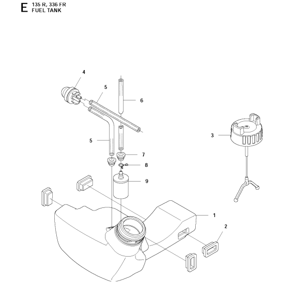 Fuel Tank for Husqvarna 135R Brushcutters