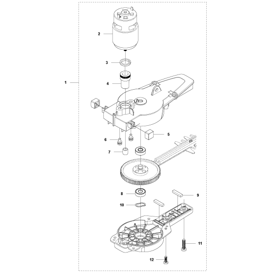 Gear Housing Assembly for Husqvarna 136LIHD45 Hedge Trimmers