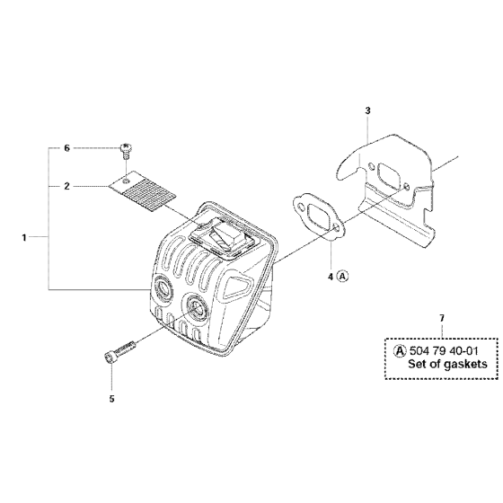 Muffler Assembly for Husqvarna 140 Chainsaw