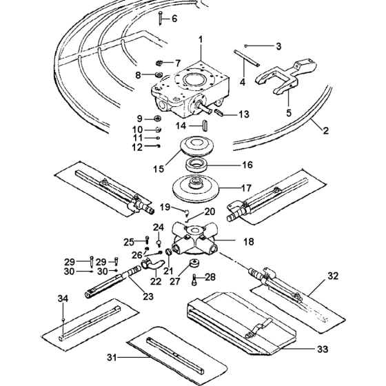 Gearbox & Spider Assembly for Belle 1400 Series Pro Trowel (1200) 