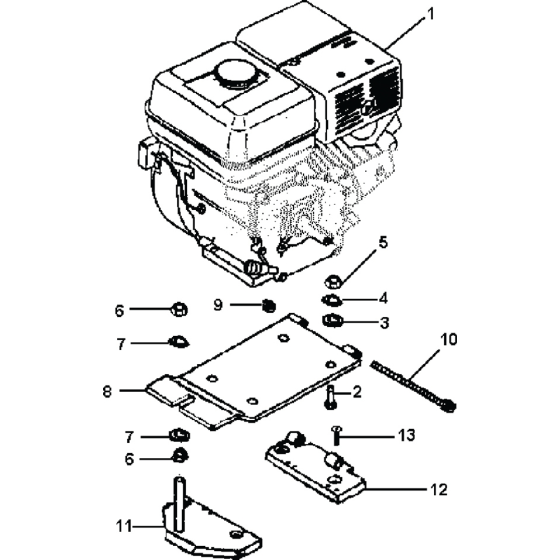 Engine & Bedplate for Belle 1400 Series Pro Trowel (1200) 