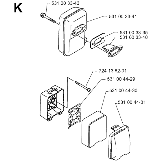 Muffler Assembly For Husqvarna 140B Leaf Blowers