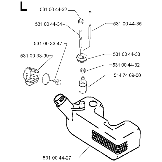 Fuel Tank Assembly For Husqvarna 140B Leaf Blowers