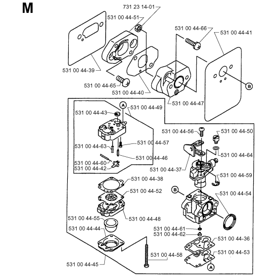 Carburetor Details Assembly For Husqvarna 140B Leaf Blowers