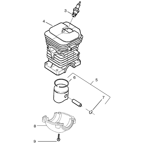 Cylinder Piston Assembly for Husqvarna 142e Chainsaw