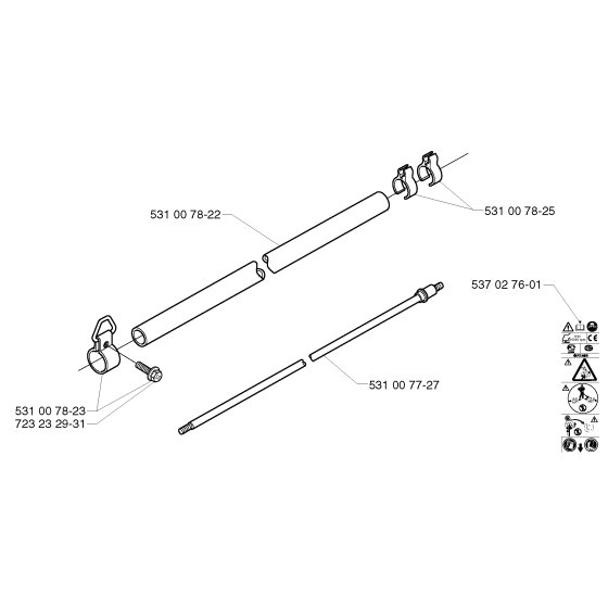 Shaft for Husqvarna 142R Brushcutters