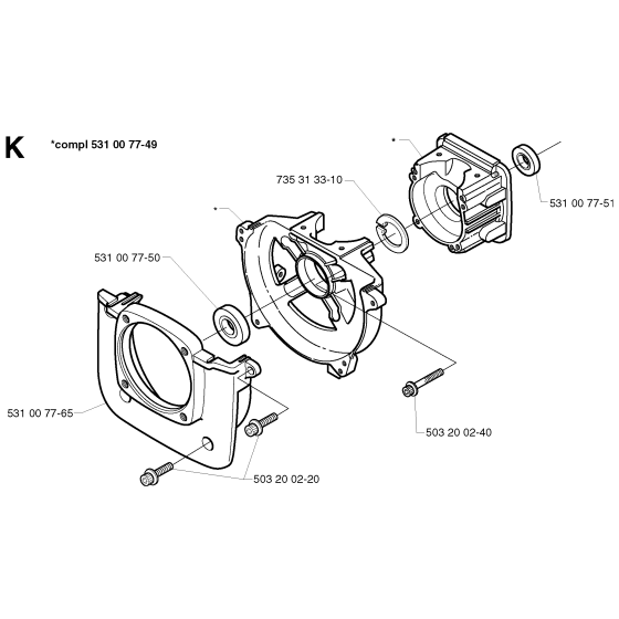 Crankcase for Husqvarna 142R Brushcutters