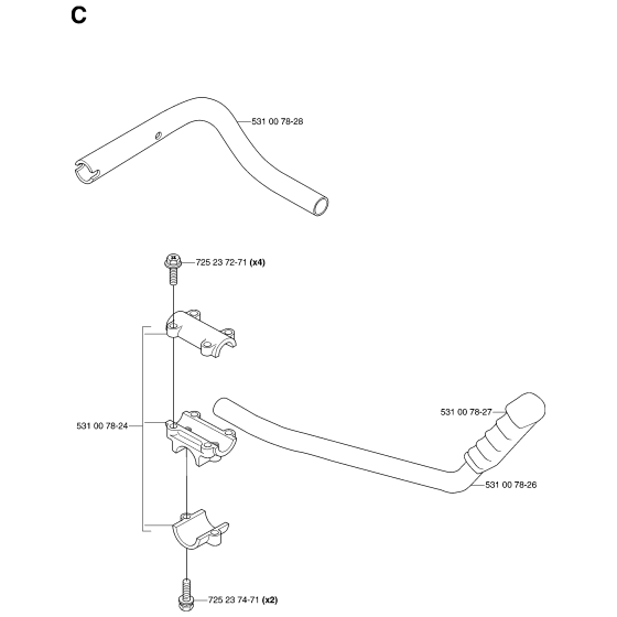 Handle for Husqvarna 143R Brushcutters