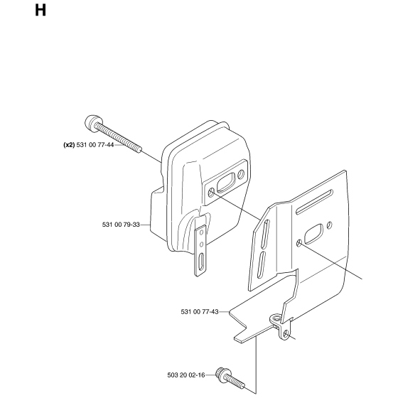 Muffler for Husqvarna 143R Brushcutters