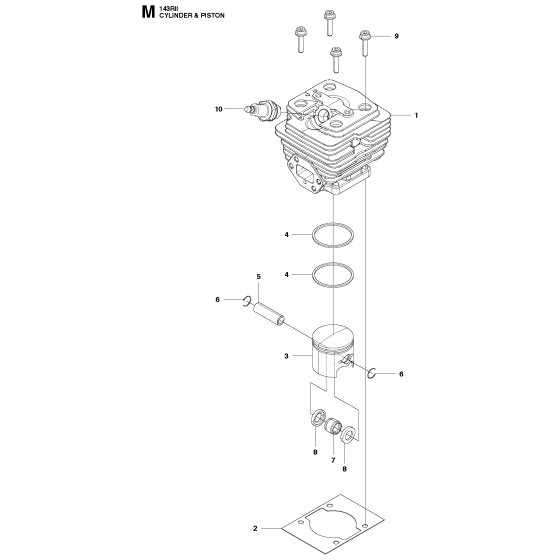 Cylinder Piston for Husqvarna 143Rii Brushcutters