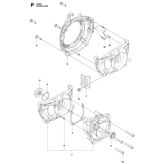 Crankcase for Husqvarna 143Rii Brushcutters