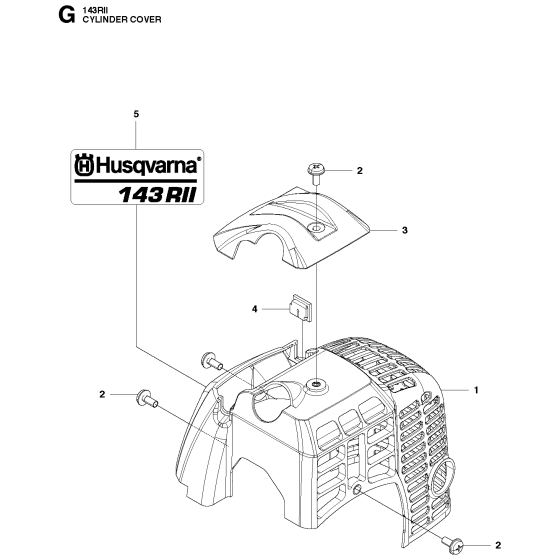 Cylinder Cover for Husqvarna 143Rii Brushcutters