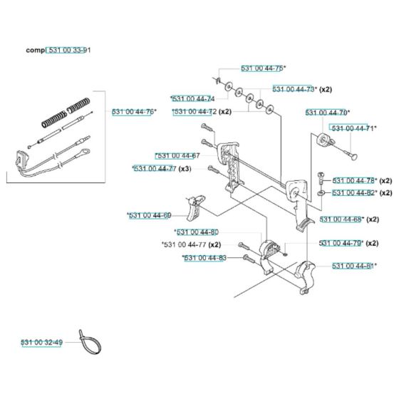 Handle Assembly for Husqvarna 145 BT