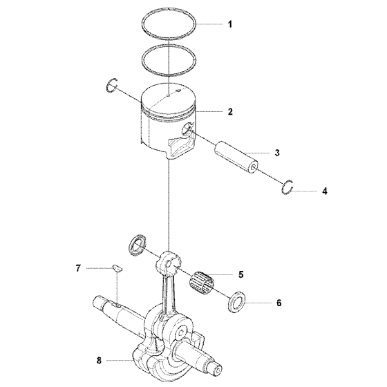 Piston & Crankshaft-1 Assembly For Husqvarna 150BF Leaf Blowers