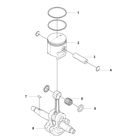 Piston & Crankshaft-1 Assembly For Husqvarna 150BT Leaf Blowers