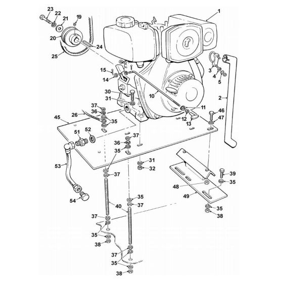 Engine & mounts Yanmar L40/L48ARE-SE/L48N5SJ1 (electric start) Assembly for Winget 150T Cement Mixers