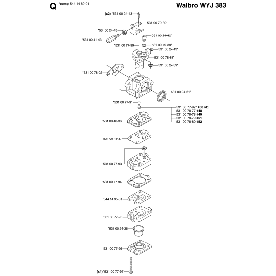 Carburetor Details for Husqvarna 153R Brushcutters