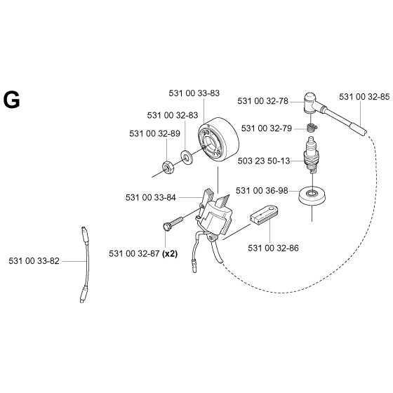 Ignition System Assembly For Husqvarna 155B Leaf Blowers