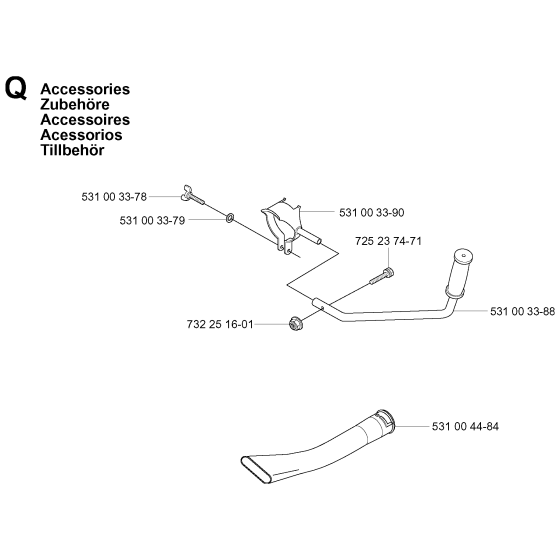 Accessories Assembly For Husqvarna 155B Leaf Blowers