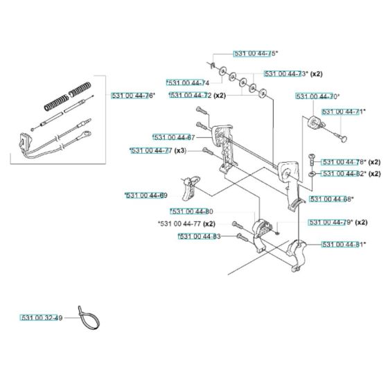 Handle Assembly for Husqvarna 155 BT