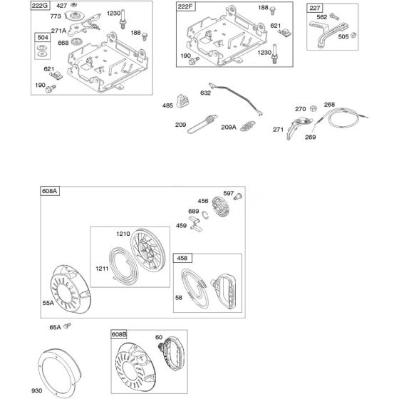 Control Assembly for Briggs and Stratton Model No.15C104-3022-F8 Horizontal Shaft Engine