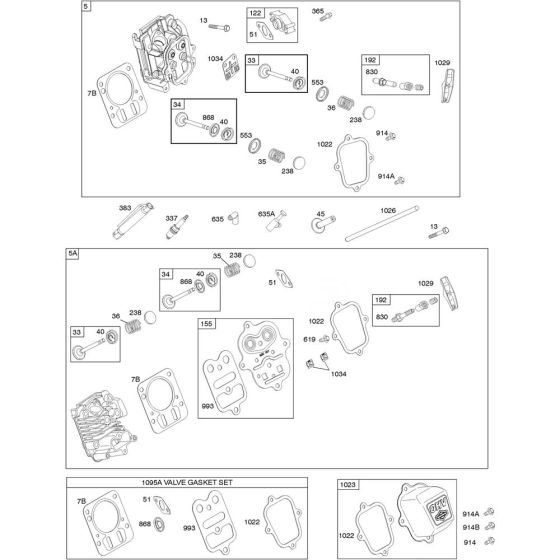 Cylinder Head Assembly for Briggs and Stratton Model No.15C112-3007-F8 Horizontal Shaft Engine