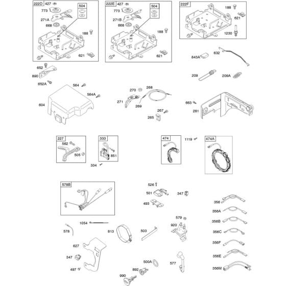 Control Assembly for Briggs and Stratton Model No.15T212-0160-F8 Horizontal Shaft Engine