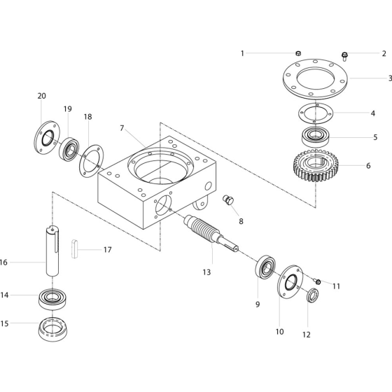 Gearbox Assembly for Belle 1600 Series Pro & Pro Tilt Trowel 