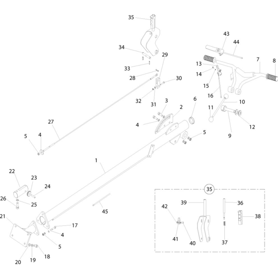 Handle Assembly (Pro Tilt) for Belle 1600 Series Pro & Pro Tilt Trowel 