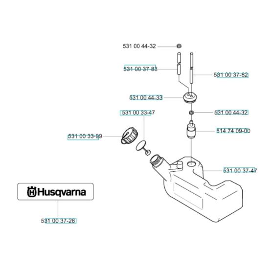Fuel Tank Assembly for Husqvarna