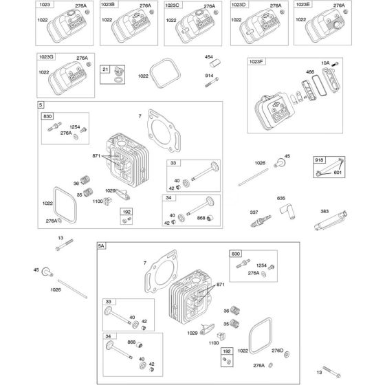 Cylinder Head Assembly for Briggs and Stratton Model No.305447-3077-G1 Horizontal Shaft Engine