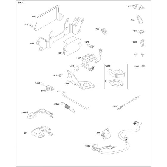 Electronic Governor Assembly for Briggs and Stratton Model No.305447-3079-G1 Horizontal Shaft Engine