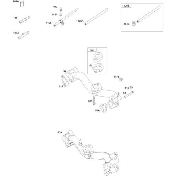 Intake Manifold Assembly for Briggs and Stratton Model No.305447-3079-G1 Horizontal Shaft Engine