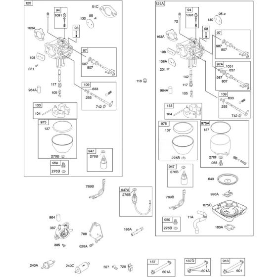 Carburettor Assembly 2 for Briggs and Stratton Model No. 305772-3020-G1 Vertical Shaft Engine