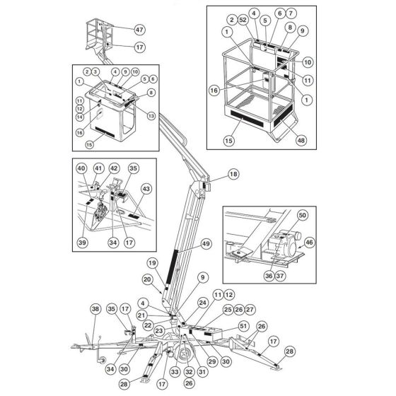 Label Locations for Niftylift 170