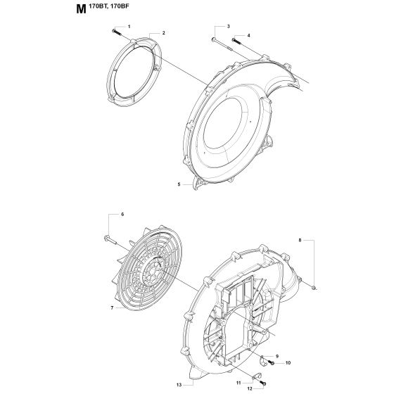 Fan Assembly For Husqvarna 170BF Leaf Blowers