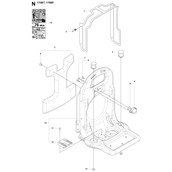 Frame Assembly For Husqvarna 170BF Leaf Blowers