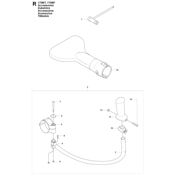 Accessories Assembly For Husqvarna 170BF Leaf Blowers