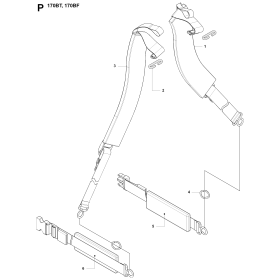 Harness Assembly For Husqvarna 170BT Leaf Blowers