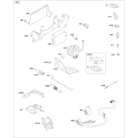 Electronic Governor Assembly for Briggs and Stratton Model No.356447-3077-G1 Horizontal Shaft Engine