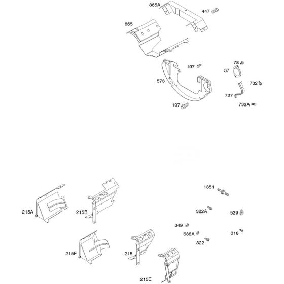 Shroud Assembly for Briggs and Stratton Model No.356447-3415-G1 Horizontal Shaft Engine