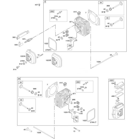 Cylinder Head Assembly for Briggs and Stratton Model No. 356777-3137-G1 Vertical Shaft Engine