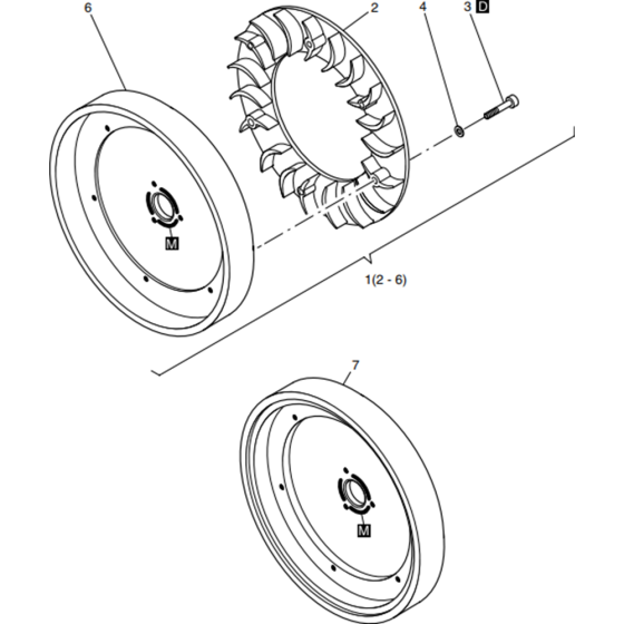 Blower, Flywheel Assembly for Hatz 1B30 Engine