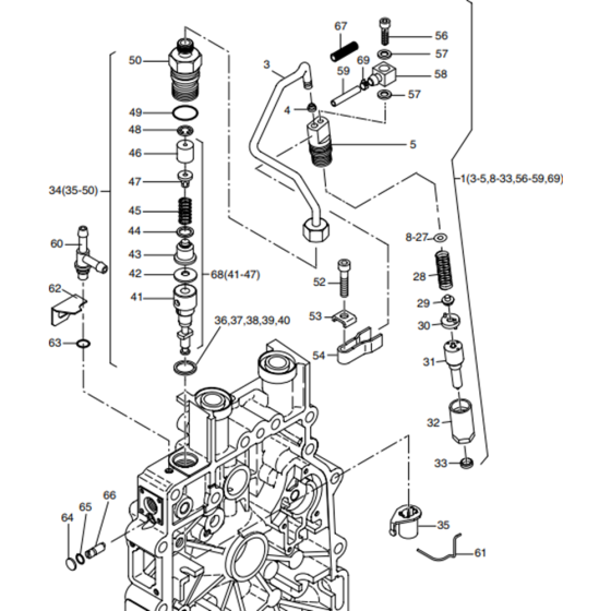 Injection Equipment Assembly for Hatz 1B30 Engine