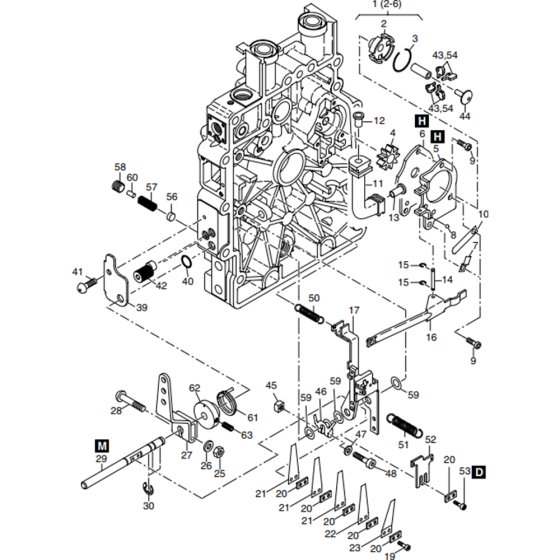 Oil Pump, Govenor, Speed Control Assembly for Hatz 1B30 Engine